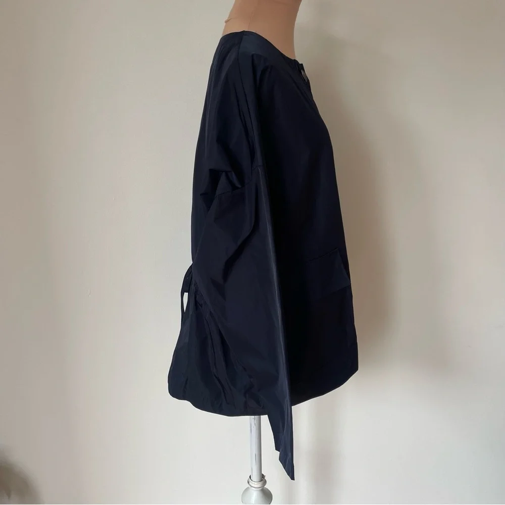 PLANET by Lauren G Lagenlook Nylon Drawstring Back Button Front Jacket EUC 1/S